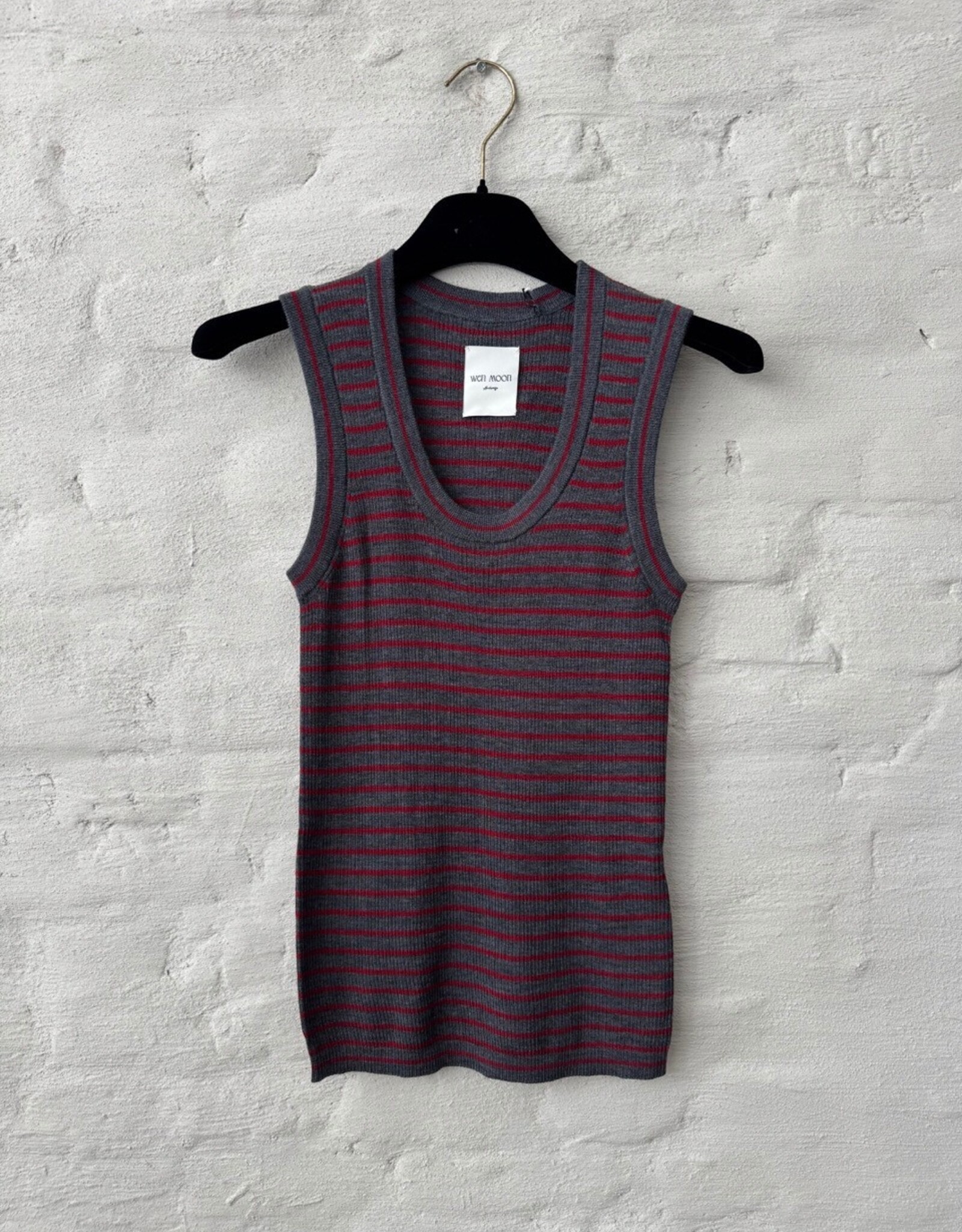 Wen Moon Ming Stripe Dark Grey + Wine