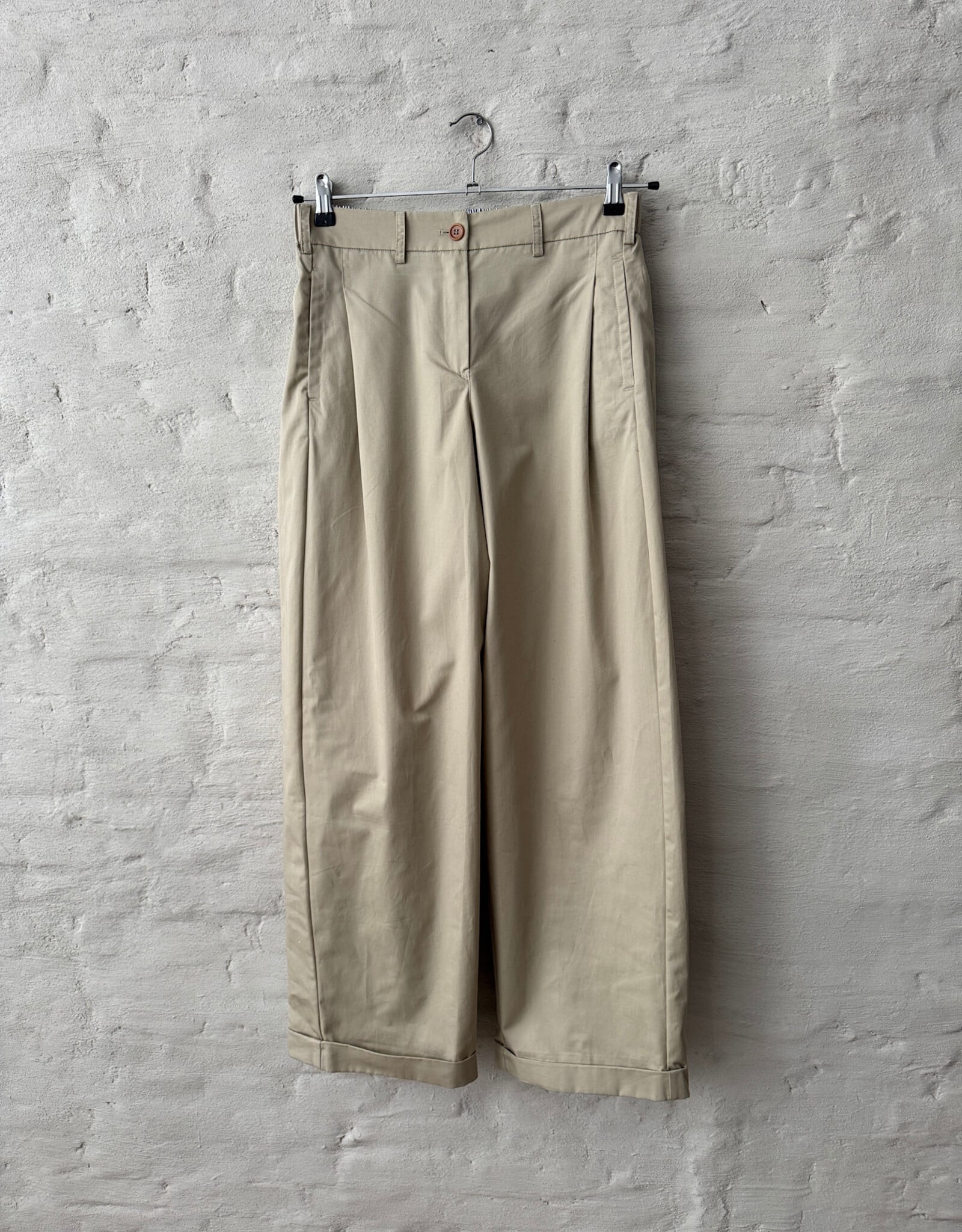 Maison jejia Andrea Cotton Pant Beige Khaki