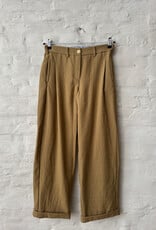 Maison jejia Andrea Pinstripe Wool Cotton Pant Beige