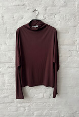 VINCE L/S Dolman Draped Funnel Nk Cherrywood