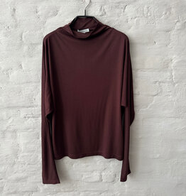 VINCE L/S Dolman Draped Funnel Nk Cherrywood