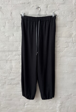 VINCE Mid Rise Soft Flannel Drawnstring Pant Black