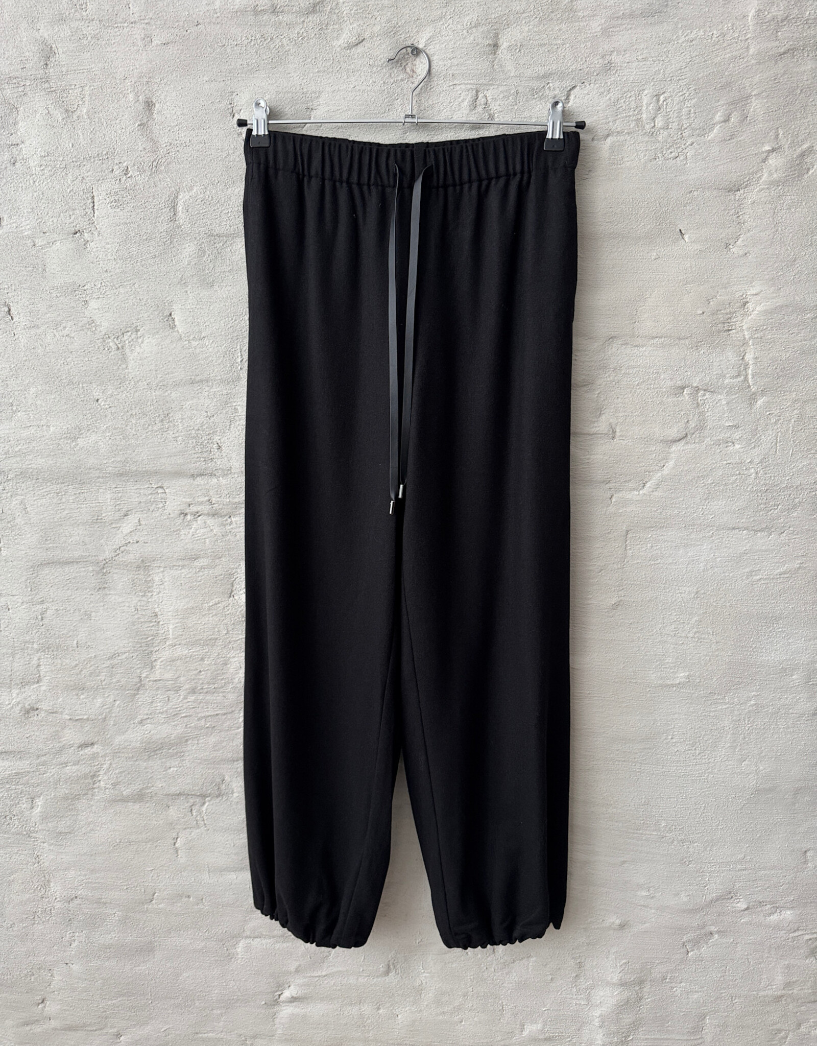 VINCE Mid Rise Soft Flannel Drawnstring Pant Black