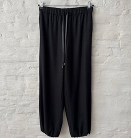 VINCE Mid Rise Soft Flannel Drawnstring Pant Black