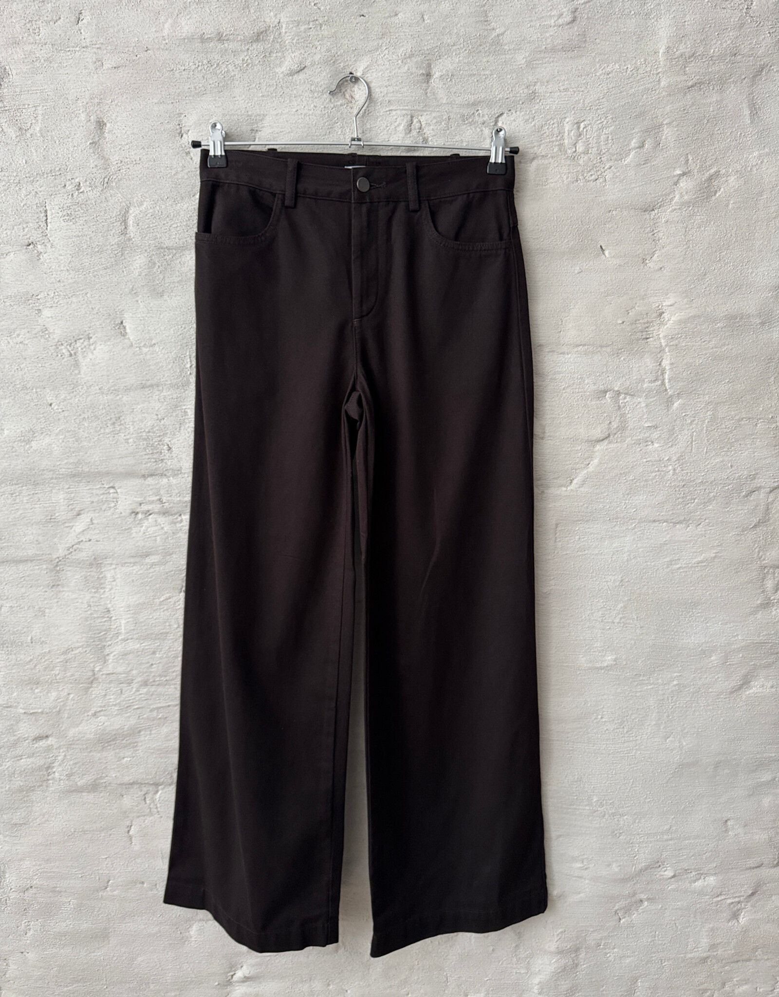 VINCE Mid Rise Washed Cotton Wide Leg Cinderwood