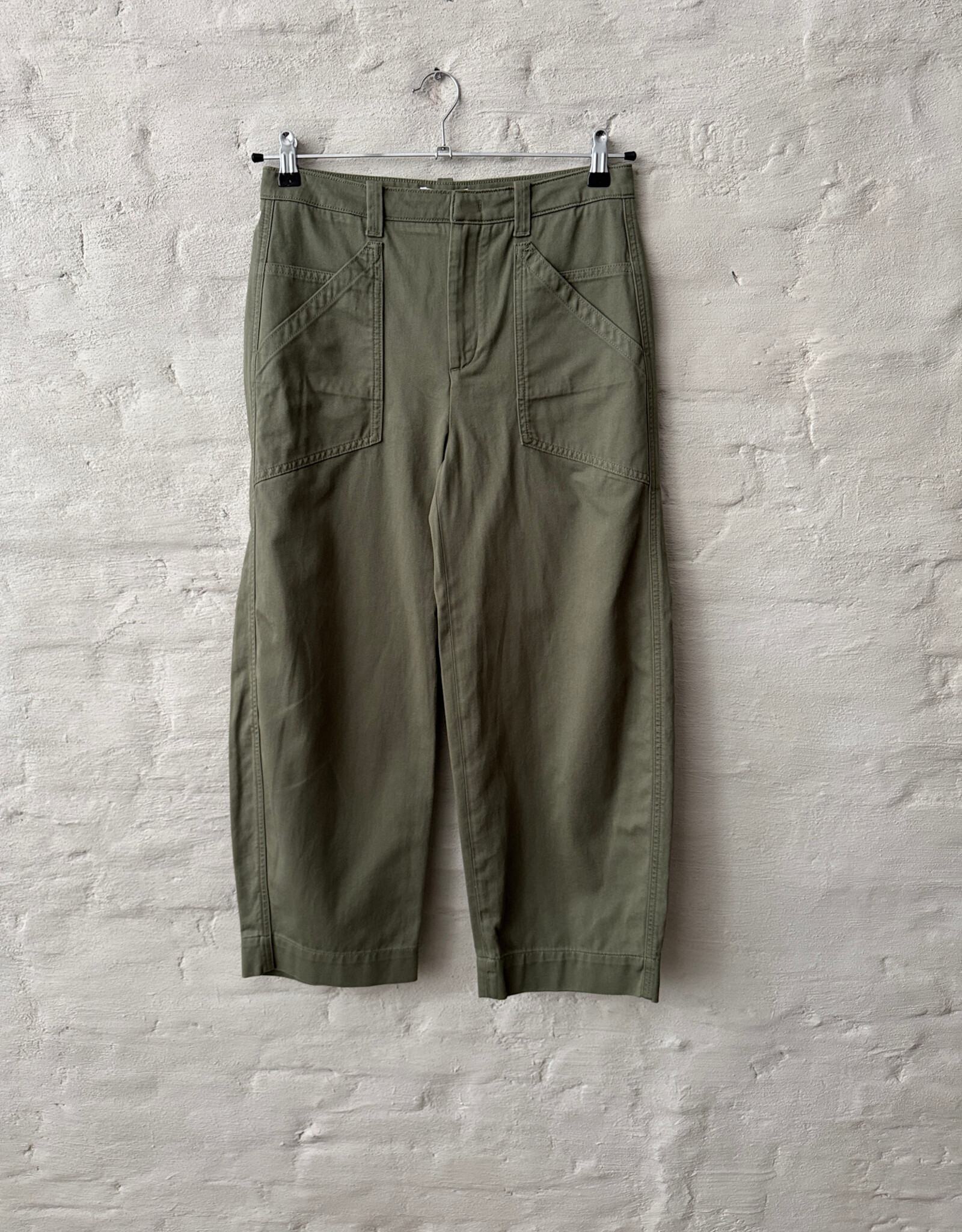 VINCE Mid Rise Washed Cotton Utility Pant Sagewood