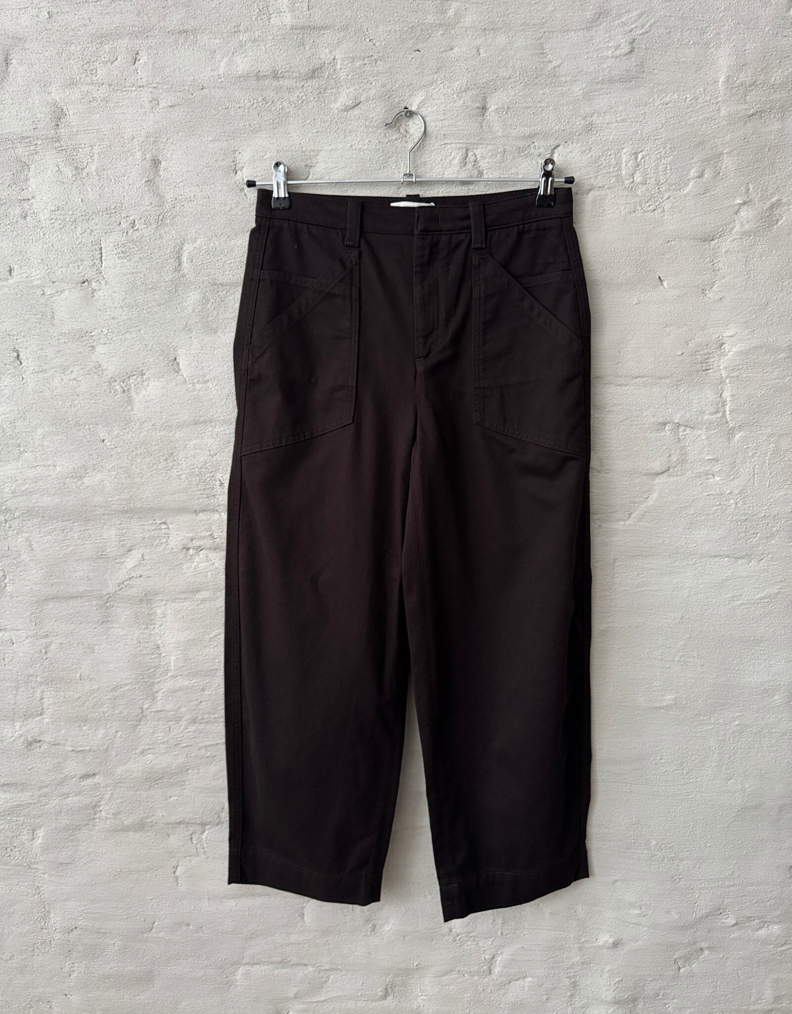VINCE Mid Rise Washed Cotton Utility Pant Cinderwood
