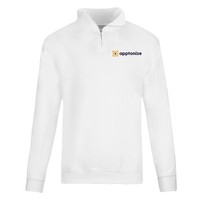 White JERZEES® NuBlend® Quarter-Zip Cadet Collar Sweatshirt