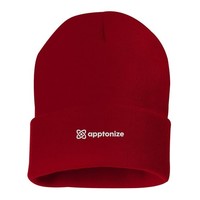 Red Sportsman 12 Inch Solid Knit Beanie