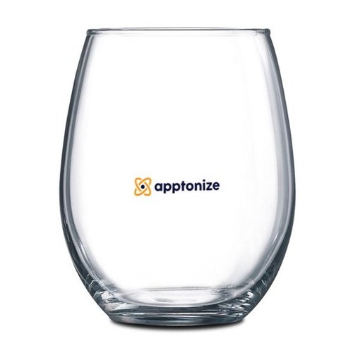 Clear Stemless 2-Piece Red Wine Glass Set