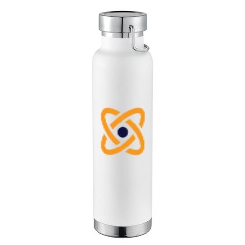 White  22oz Thor Copper Vacuum Insulated Bottle with Full-Color Wraparound