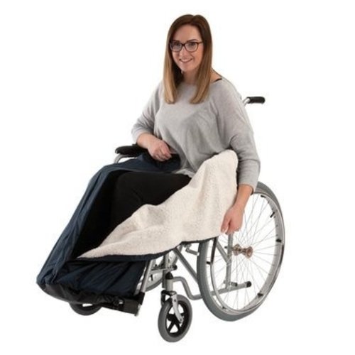 Protection jambes et bas du corps avec peau de mouton synthétique pour chaise roulante - standard