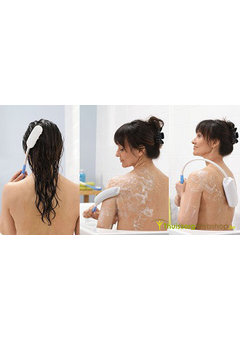Eponge de bain ergonomique avec poignée rallongée