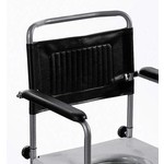 Chaise percée de toilette sur roulettes avec support-pieds - Standard - noir