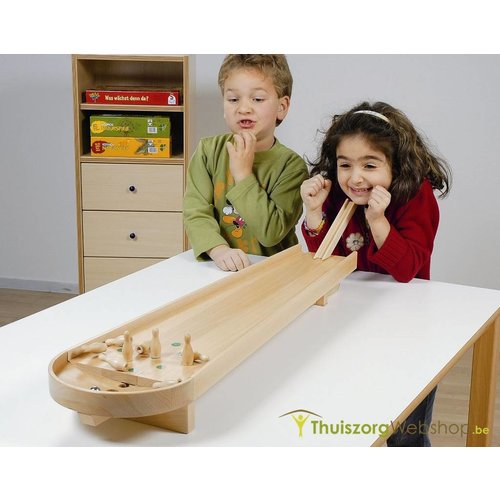 Jeu de quilles de table compact en bois