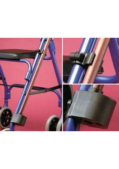 Fixation de canne / béquille pour chaise roulante ou aide à la marche