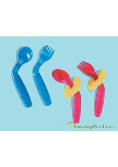Couverts courbés pour enfants Easi Eaters (cuillère + fourchette)