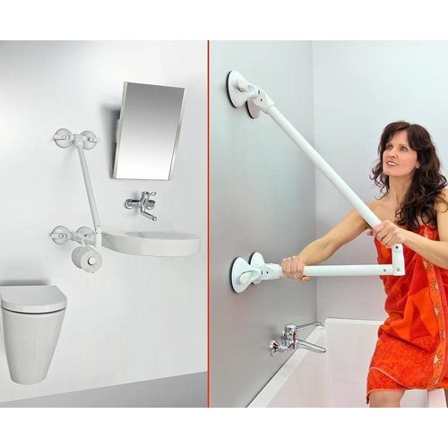 Barre d'appui pour la toilette sur 4 ventouses QuattroPower Mobeli®