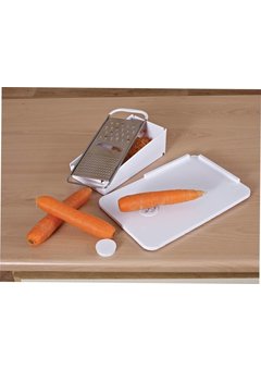 Planche à pain en matière synthétique avec piques de fixation et râpe