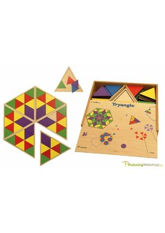 Jeu de pose avec triangles colorés