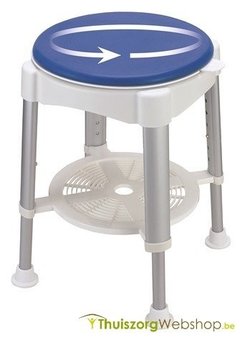 Siège de douche avec assise ronde pivotante