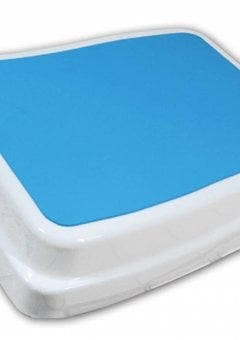 Marche d'accès baignoire - 10 cm - Blanc et bleu