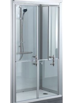 Barre en T avec coulisseau de douche et douchette, acier inoxydable EASA