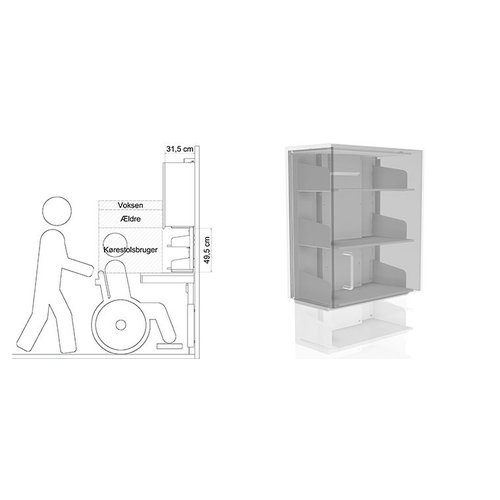 Châssis de cuisine Verti-Inside Electric pour les armoires du haut, sécurité inclus