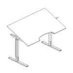 Table réglable en hauteur Ropox Ergobasic, hauteur 56-90 cm