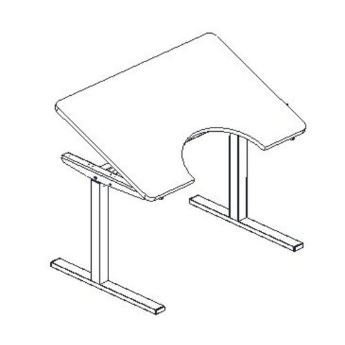 Table réglable en hauteur Ropox Ergobasic, hauteur 56-90 cm