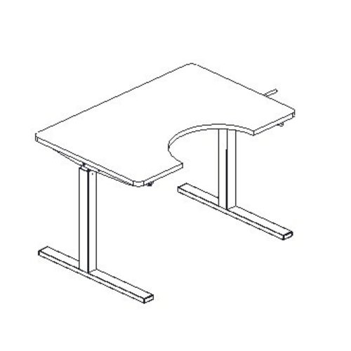 Table réglable en hauteur Ropox Ergobasic, hauteur 56-90 cm