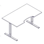 Table réglable en hauteur Ropox Ergobasic, hauteur 56-90 cm