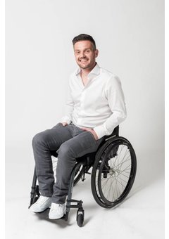 So Yes! Pantalon de fauteuil roulant homme gris jeans