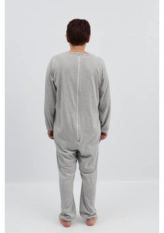 Pyjama gris avec fermeture à  glissière au dos