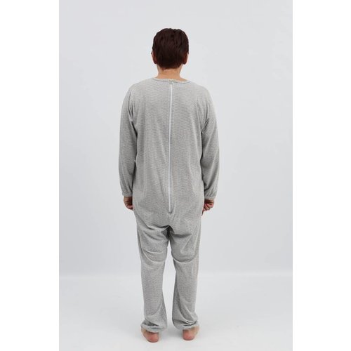 Pyjama gris avec fermeture à  glissière au dos