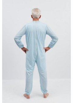 Pyjama d'hiver bleu avec fermeture à  glissière au dos