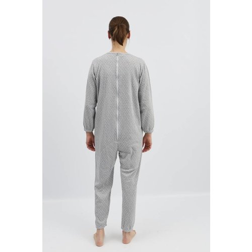 Pyjama d'hiver gris avec fermeture à  glissière à  l'arrière