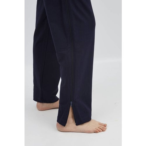 Pantalon de rééducation bleu marine avec zip dans les coutures latérales