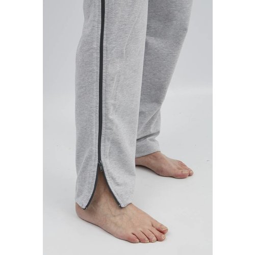 Pantalon de rééducation gris avec fermeture à  glissière sur les coutures latérales