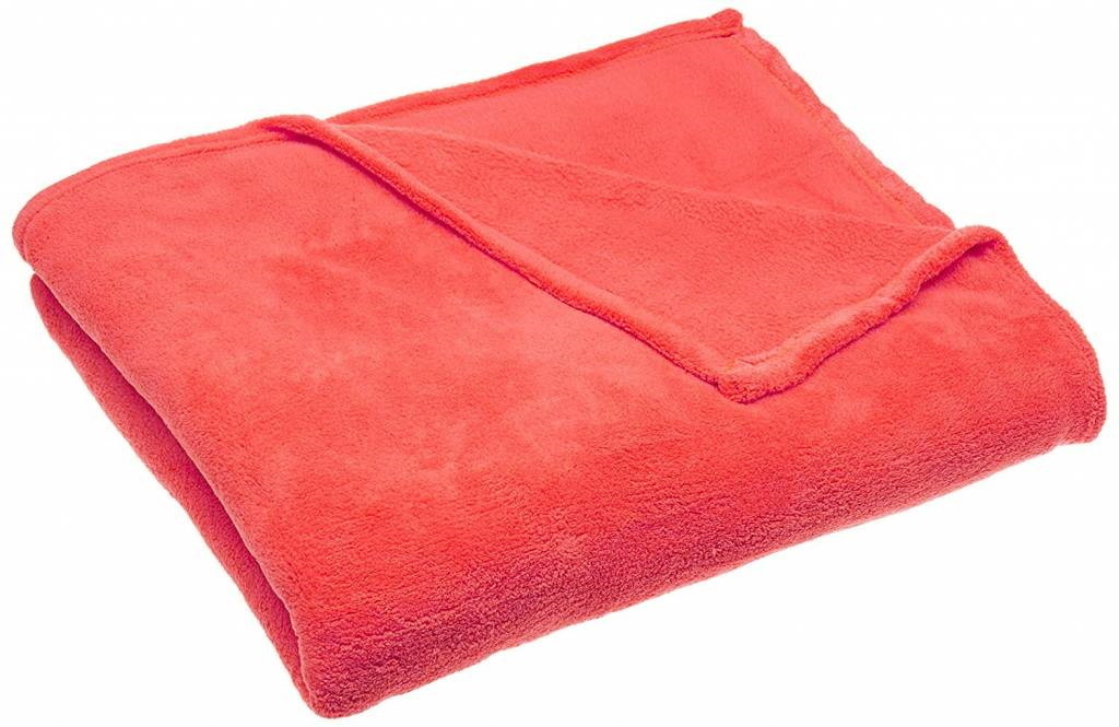 Couverture polaire unie pilonga polyester rose clair 180x220 cm | Maisons du Monde