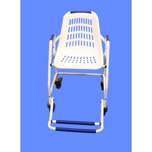 Fauteuil de douche avec repose-pieds rabattable