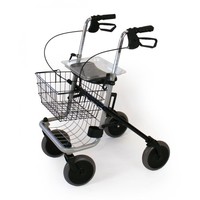 Marchette pliable à 4 roues avec assise en gris