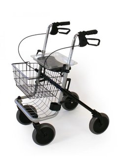 Marchette pliable à 4 roues avec assise en gris