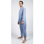 Pyjama d'allaitement avec fermeture à glissière, manches longues et jambes - bleu acier