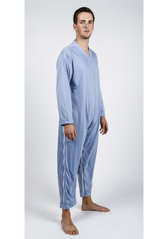 Pyjama d'allaitement avec fermeture à glissière au dos jusqu'au nombril, manches longues et jambes