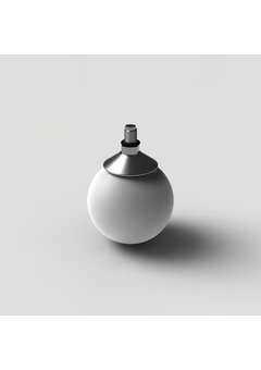 Embout rouleau 55 mm blanc, avec filetage métallique