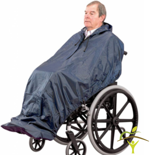 Poncho/imperméable jusqu'aux pieds pour chaise roulante - Avec ou sans manches