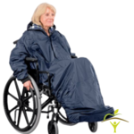 Poncho/imperméable jusqu'aux pieds pour chaise roulante - Avec ou sans manches