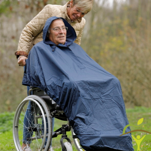 Poncho/imperméable jusqu'aux pieds pour chaise roulante - Avec ou sans manches