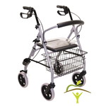 Rollator Gigo 2 pliable, en aluminium, à  4 roues